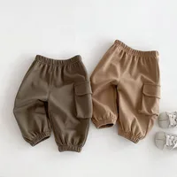 MILANCEL New Autumn Kids Trousers 0-5T Boys Solid Color Casual Harem Pants Children Baby Simplicity Cargo Pants 1