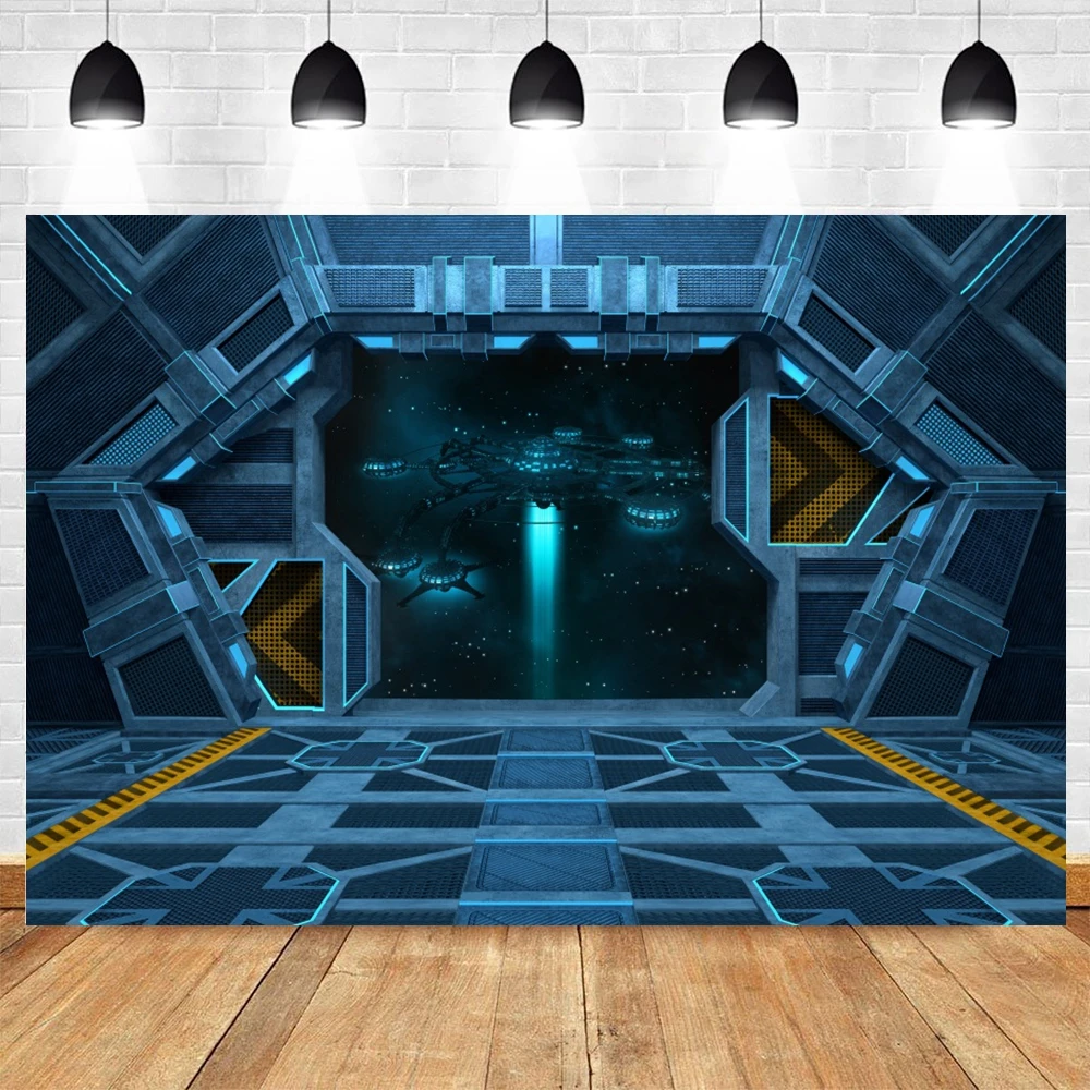 thumbnail image 2 of AOFOTO 10x10ft Spaceship Interior Backdrop Space Station Spacecraft Cabin Window View On Earth Background Futuristic Science Fiction Universe Outer Space Exploration Room Decors Photo Shoot Props 2 of 10