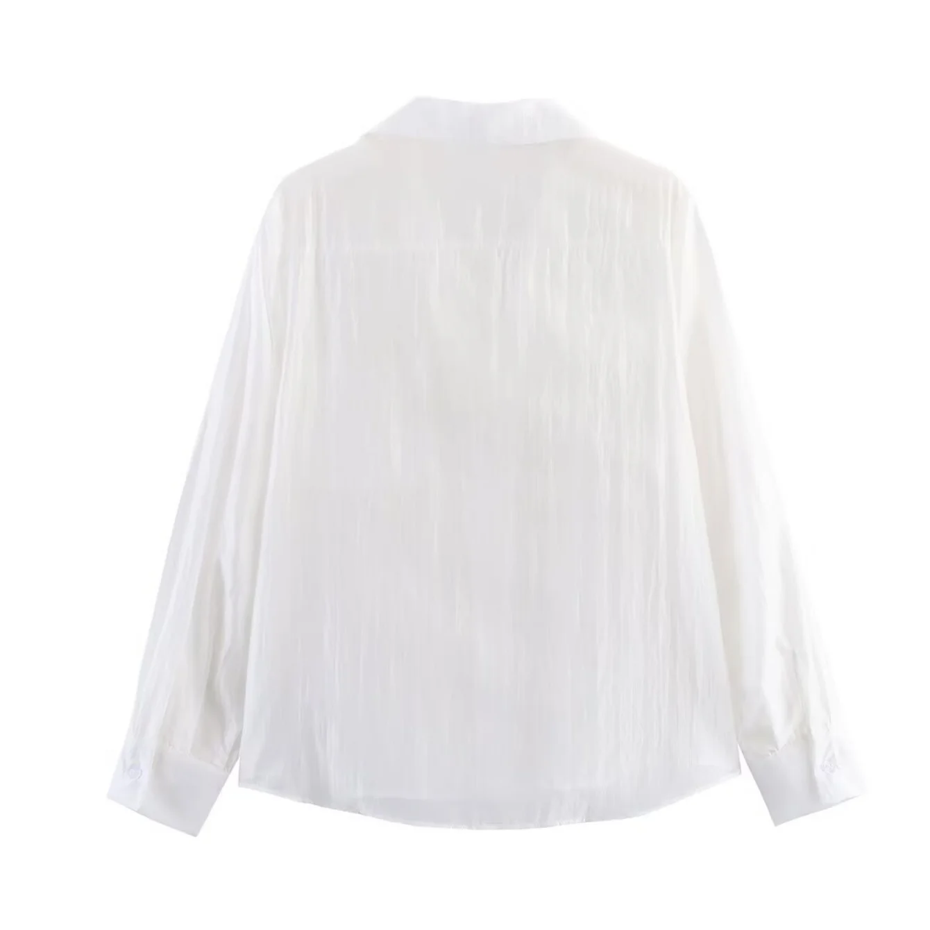 Women Casual Shirt Fashion Embroidery Pocket Decoration Shirts Turn-Down Collar Long Sleeve Shirts Vintage Female Blouses Tops