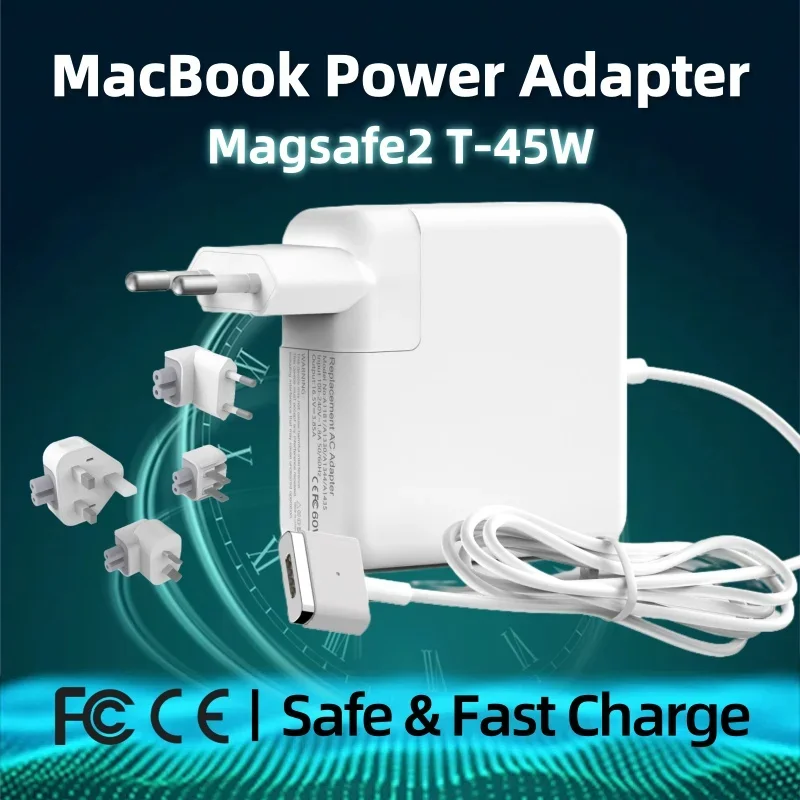 45W MagSafe 2 Power Adapter for MacBook Air and Pro - Premium Laptop Charger Replacement