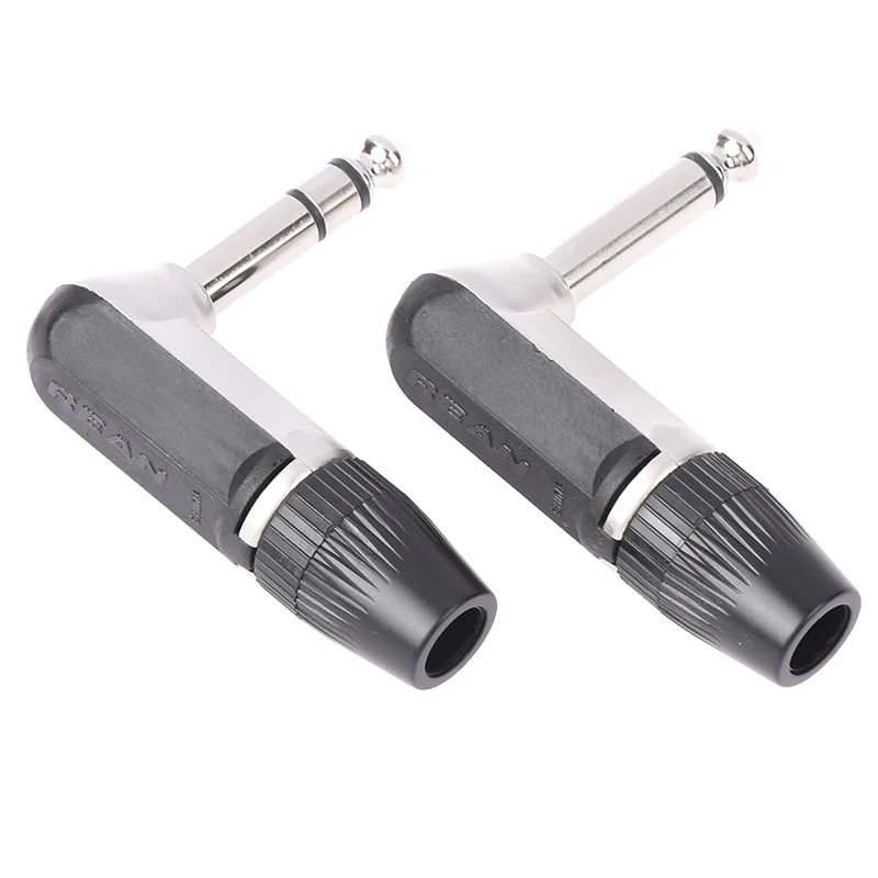 레안 잭 6.35mm TS TRS 90 ° L자형 직각 플러그 스테레오/모노 2 3극 6.5 1/4 마이크 기타 오디오 NYS207 208