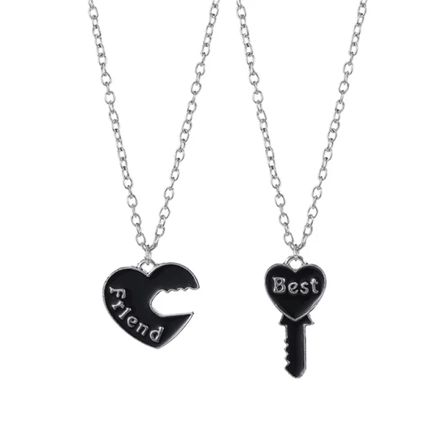Best Friend 4 Piece Necklace Women Jewelry BFF Friendship Pendant Neck Chain Choker Jewelry For Women Gift 2021 Free Shipping 3