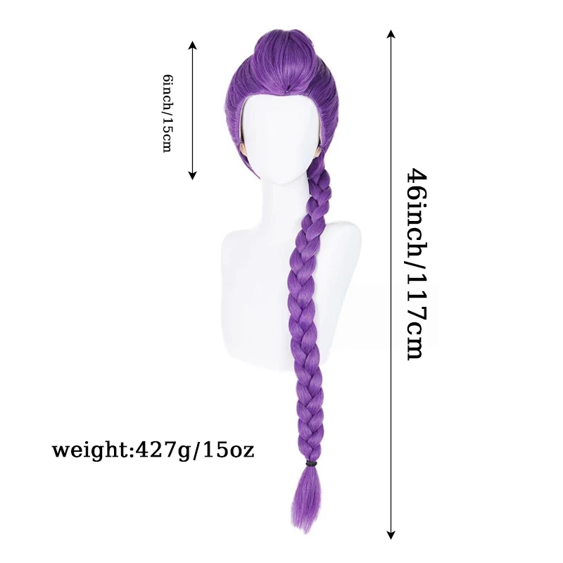 KPop Animate Movie Cosplay Wig Purple Wig with Long Braided Claw Clip Ponytail for Women Girls Halloween Chritmas Cosplay
