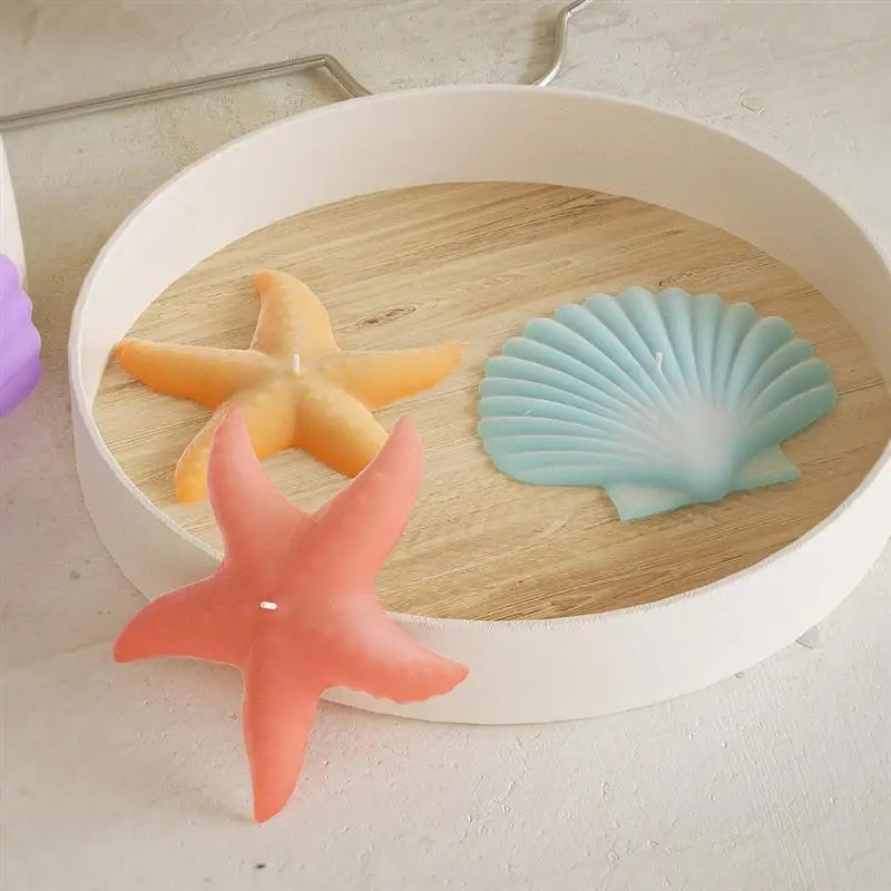 Description Picture 3 of itemShell Starfish Shaped Candle Silicone Mold Fan-Shaped Shell Scented Candle Plaster Making Mould Epoxy Resin Molds Home Decor