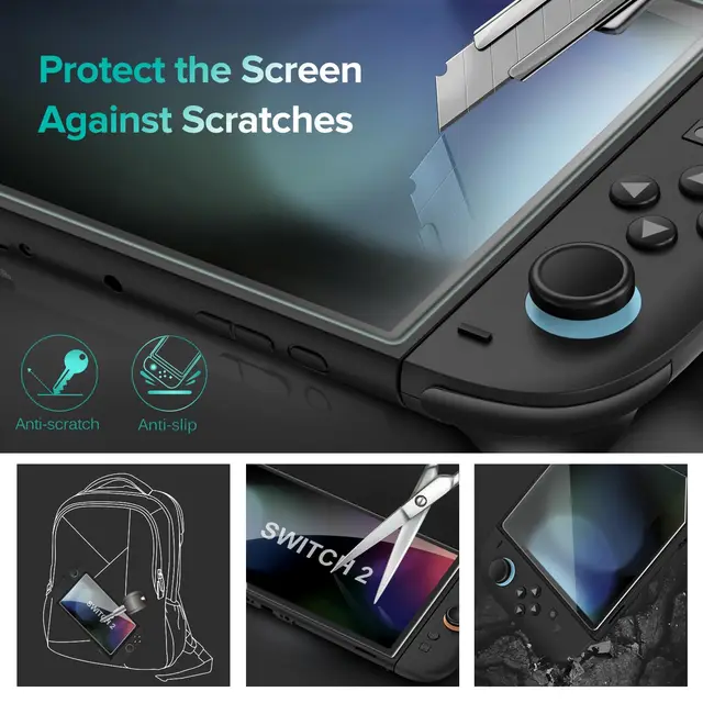 Tempered Glass Screen Protector for Nintendo Switch 2 (2025), HD Clear Anti-Scratch 4