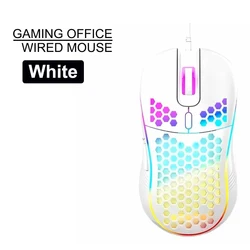 Enhanced USB Wired Gaming Mouse with Adjustable DPI and Luminous Lighting (White)