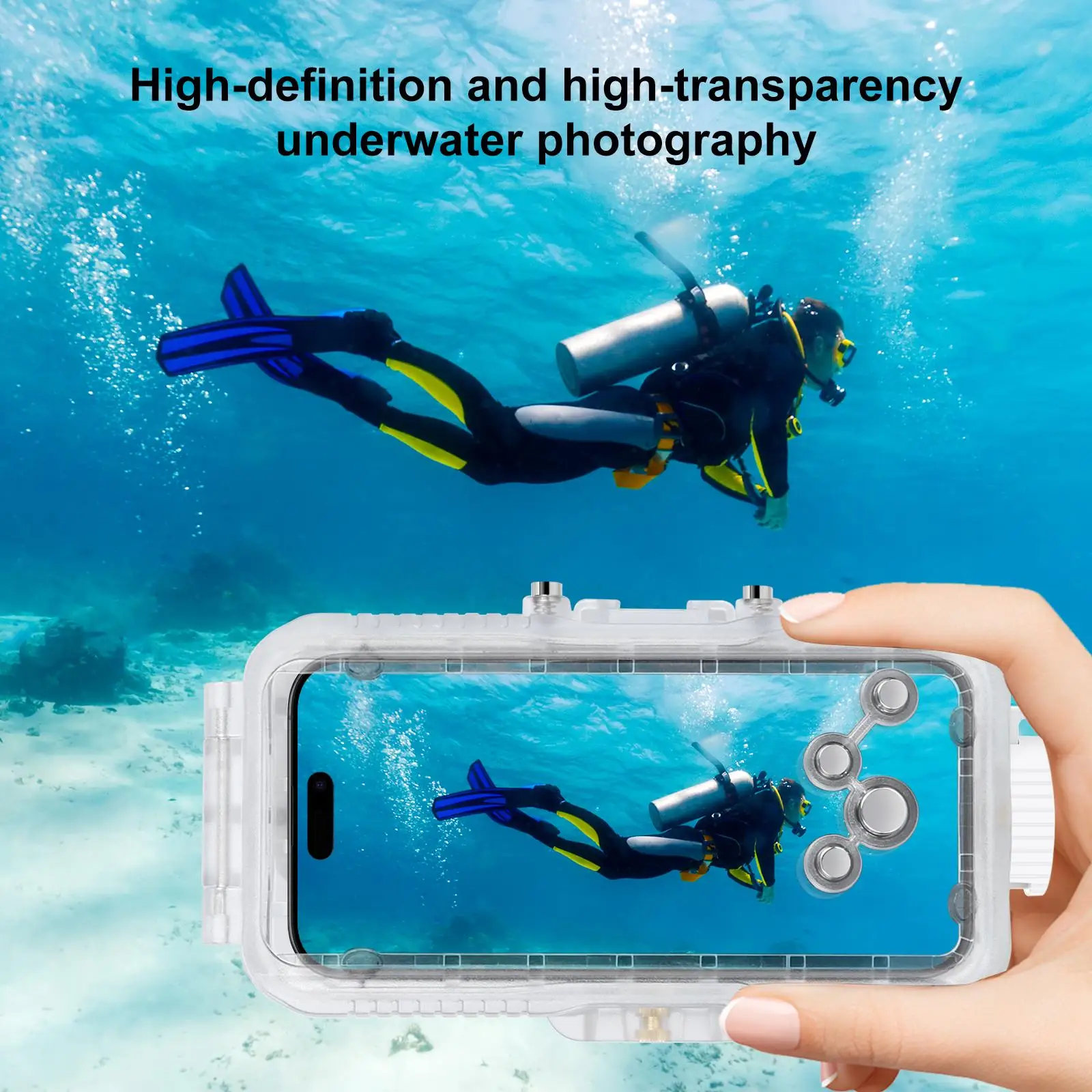 PULUZ 40m 130ft Waterproof Diving Case For iPhone 16 Pro / 16 Pro Max Photo Video Taking Underwater Housing Cover
