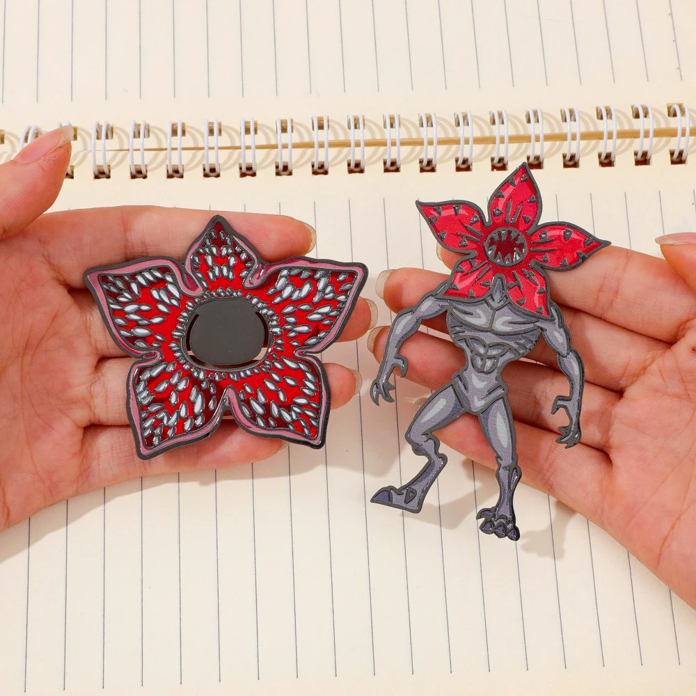 Demogorgon&Flower shaped Horror Gothic Metal Bookmarks Book Clips for Science Fiction Fans