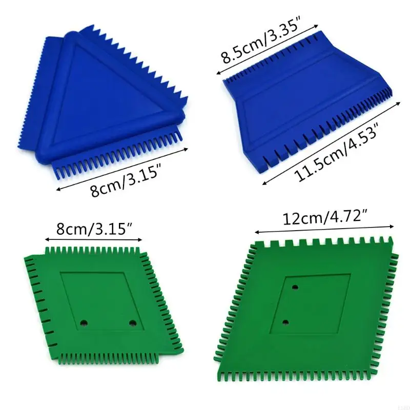 652F Diatom Mud Art Paint Scraper Rubber Tooth Mouth Scraper Scale Pattern Tooth Comb Tool
