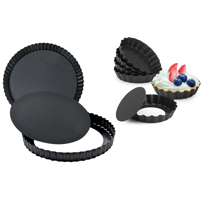 Baking Mold Quiche Pans with Removable Bottom,Non Stick,Fluted Sides