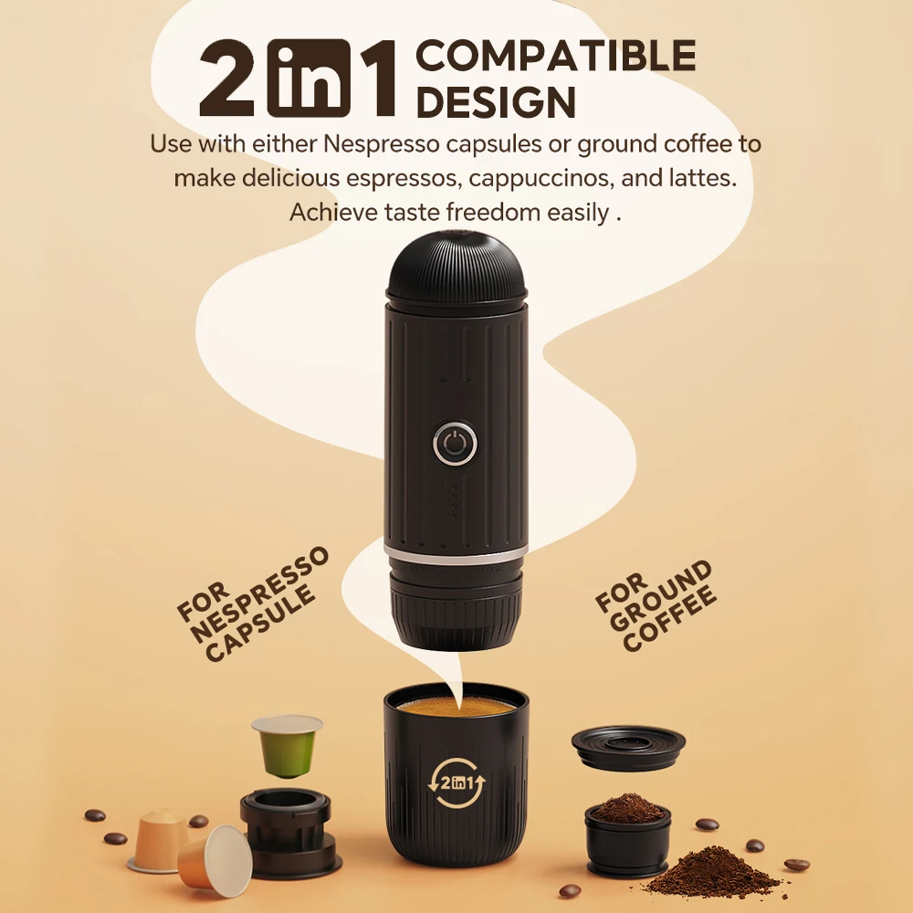 Ultra Light Portable Espresso Coffee Maker for Travelling Camping 19 Bar High Pressure Extraction 3