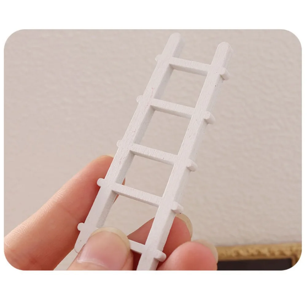 1:12 Dollhouse Miniature Furniture Handmade Wooden Ladder Fairy Door For Kid Magic Tooth Fairy Doll Accessories 2