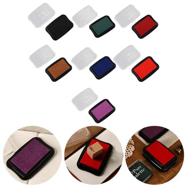 Tampone Inchiostro Rotondo Per Timbri - Mini Inkpad Oleoso Riutilizzabile Per Ufficio E Documenti - Foto 3