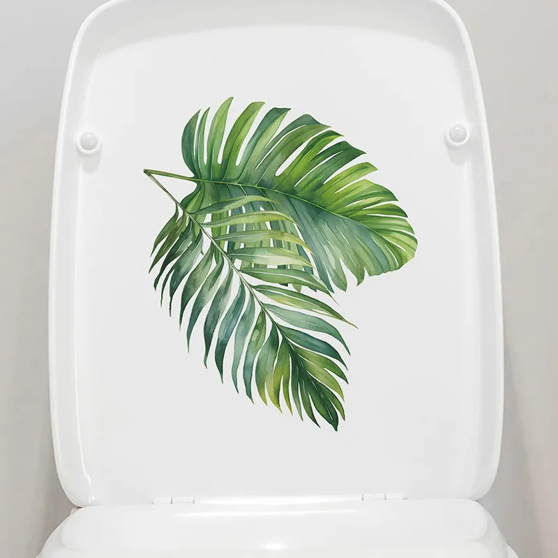 Green plant turtle back leaf toilet bathroom toilet stickers home decoration wall stickers self-adhesive
