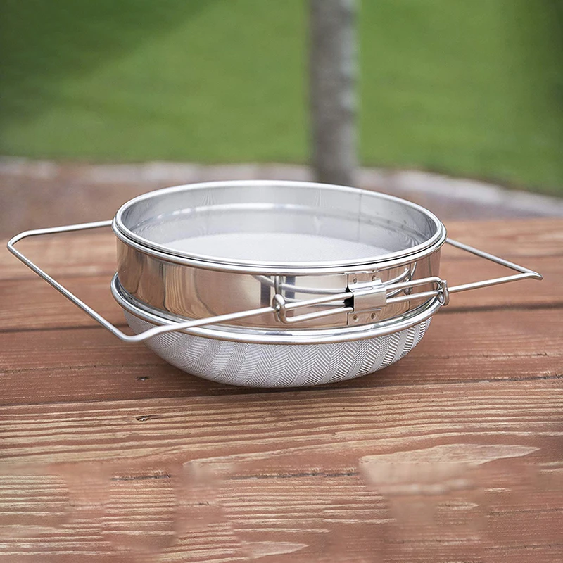 Double-Deck Stainless Steel Honey Strainer Double Screen Sieve Stainless Steel Beekeeping Equipment Filter Durable Settling Tank