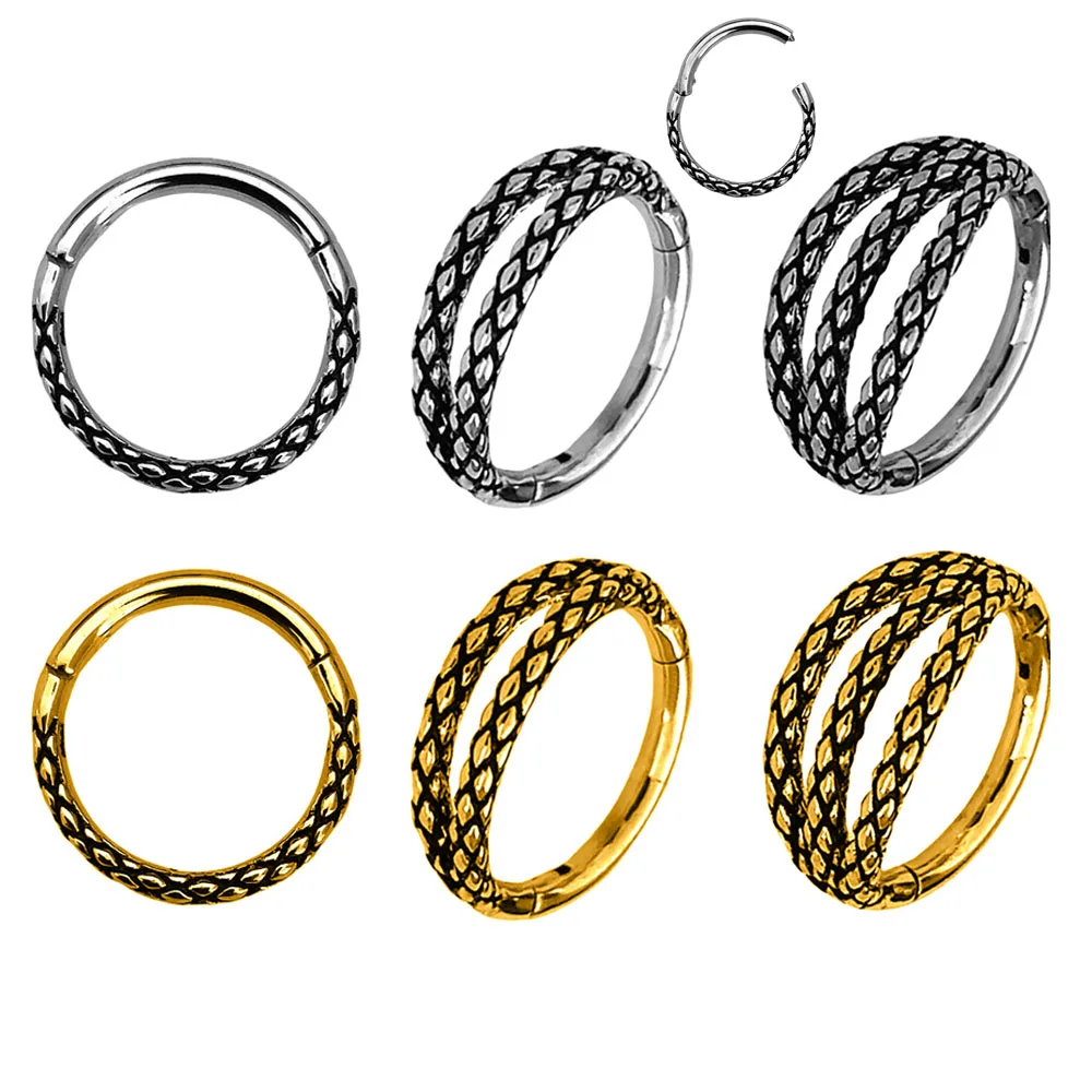 

Серьга-Кольцо из хирургической стали 316L с откидным сегментом, 16 г