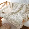 110X140cm Flower Print Baby Quilt Newborn Nap Quilts Soft Cotton Infant Blanket Fall Winter Swaddle Wrapped Bedding 2