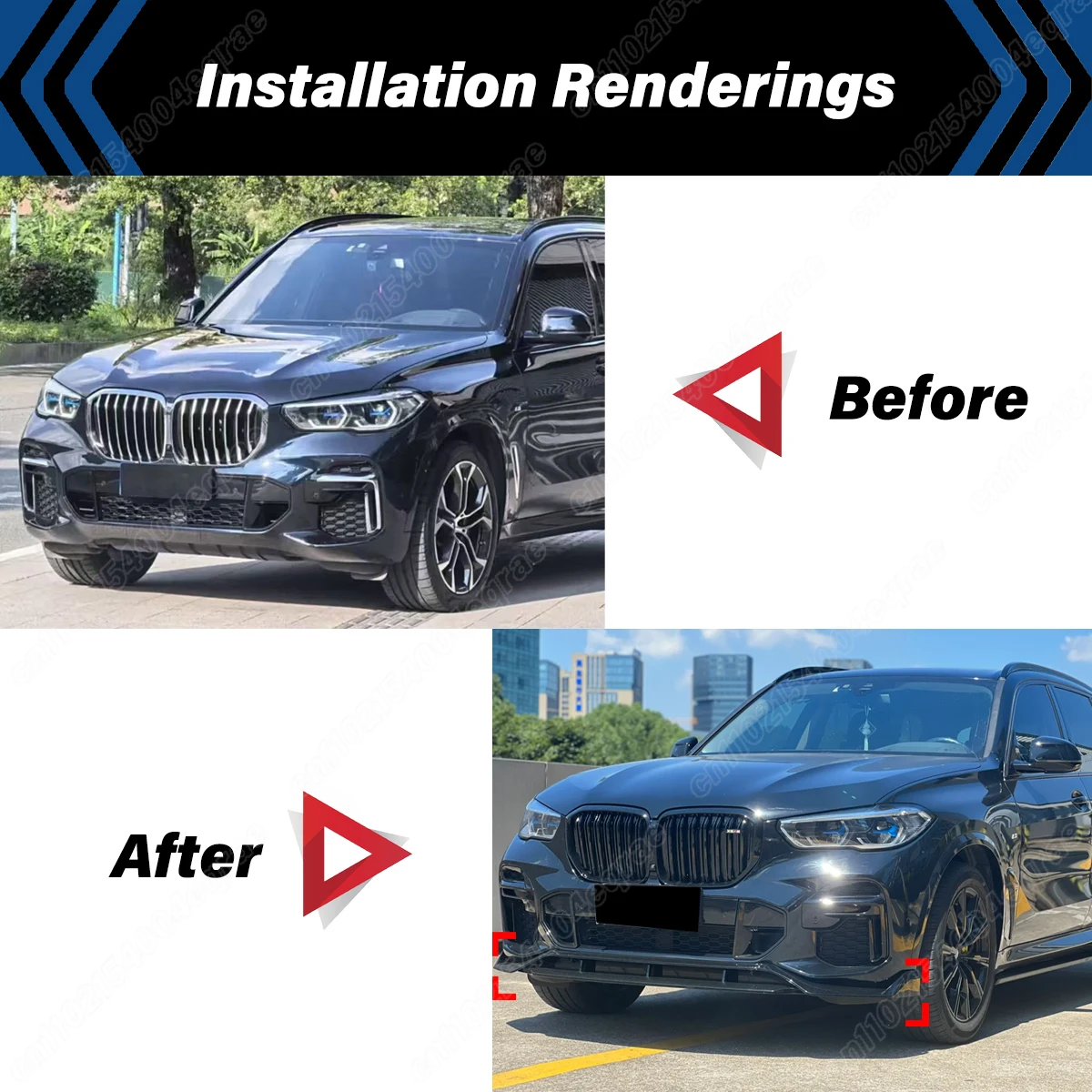 BMW X5 G05 2019 2020 2021 2022 2023 30i 40i 35i 30d M50 M 스포츠 맥스 스타일 프론트 범퍼 스플리터 립 카 바디킷 액세서리