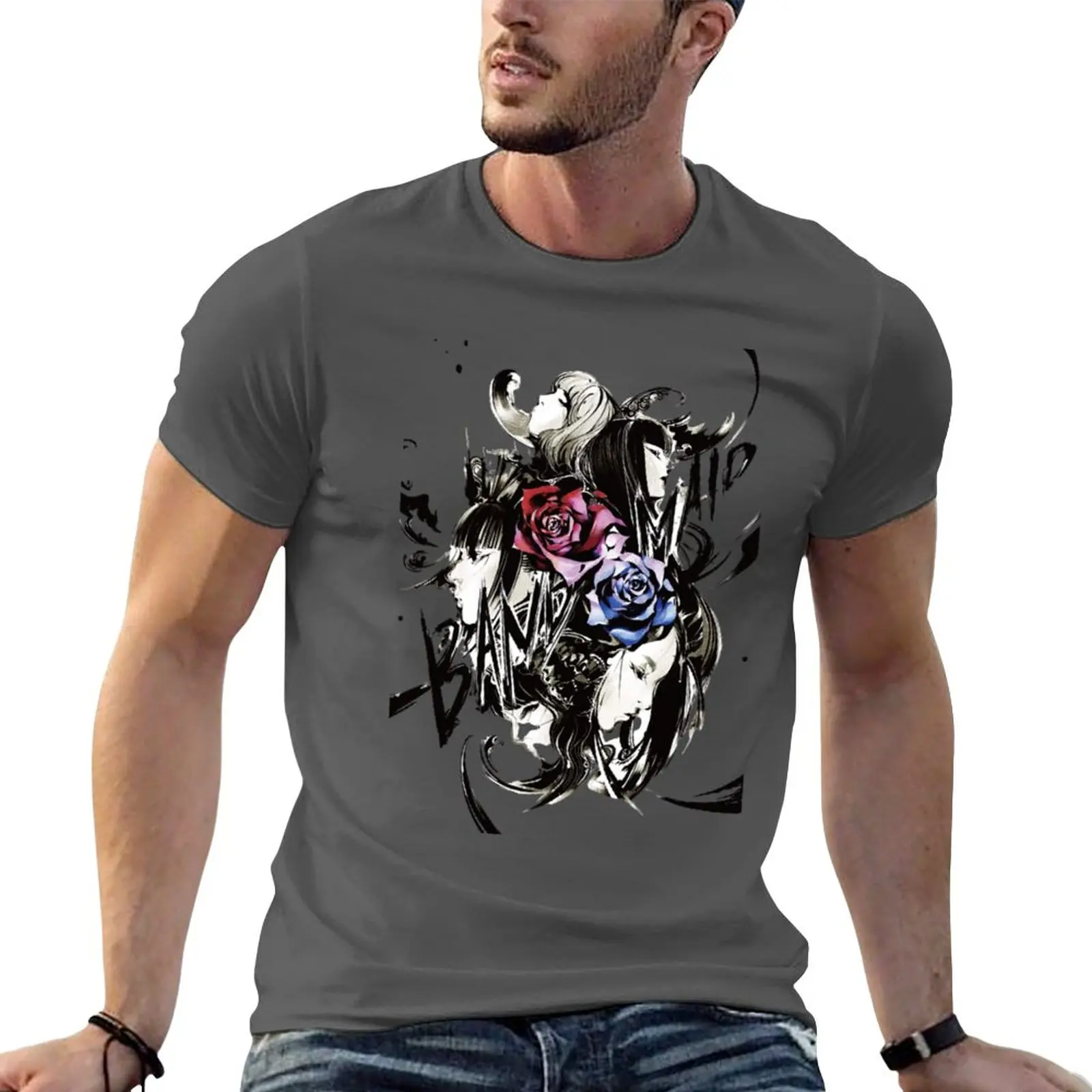 New japanese band T-Shirt Short sleeve boys t shirts Anime t-shirt mens funny t shirts