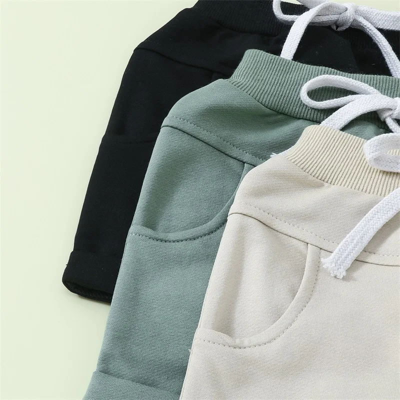Toddler Baby Boy Shorts Solid Color Elastic Waist Shorts Casual Shorts 3 Pack Summer Clothes