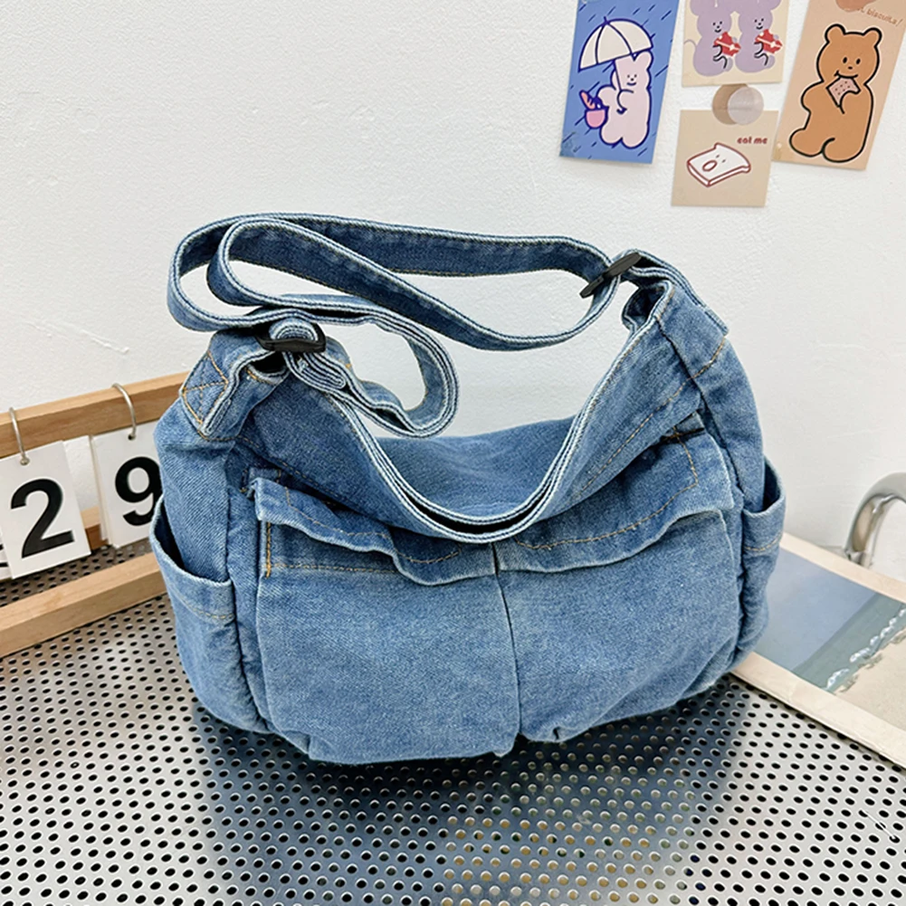 Denim Crossbody Bag for Women Totes Brand Fashion Men Causal Messenger Shoulder Bag Large Capacity Shopper Hobo Bag Women's Bag