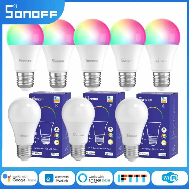 Sonoff B05-Bl-A60 Wifi Smart Bulb 9W Led Rgb Lampada Cambia Colori Timer Dim Light 110/220V Funziona Con Ewelink Alexa Google Alice