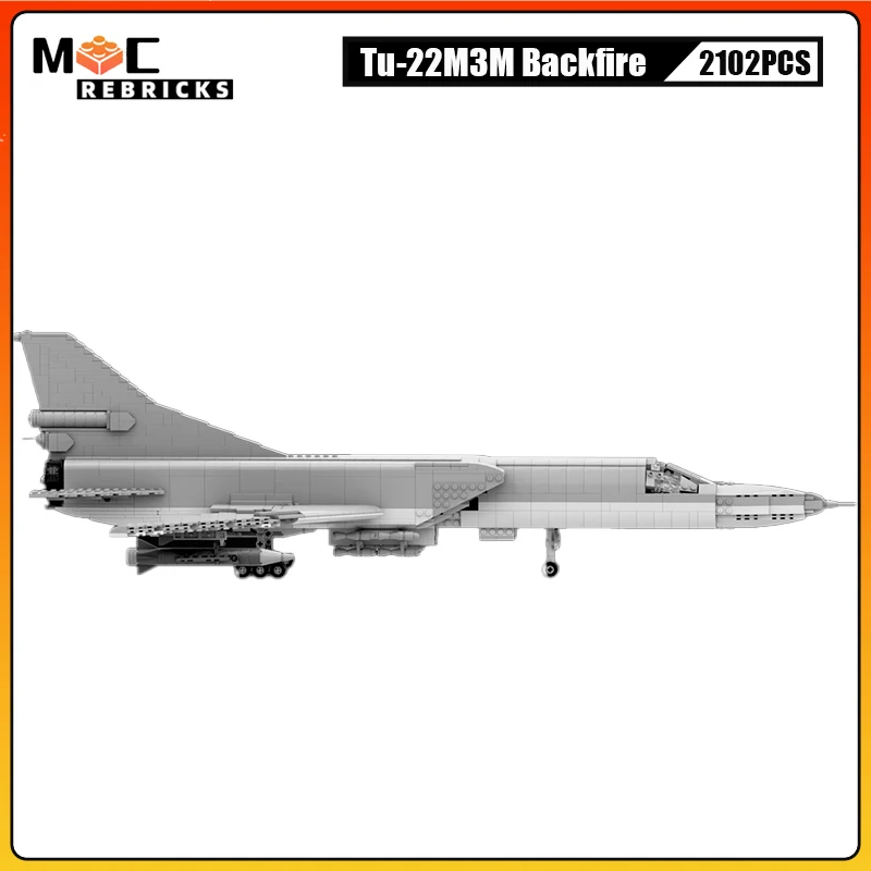 

WW II Military Series Weapons Tu-22M3M Backfire Armed Aircraft MOC Assembling Building Blocks Children's Toys Christmas Gifts