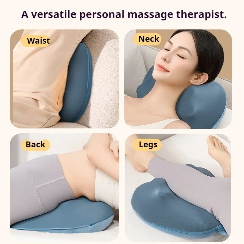 Automatic Neck Waist Support Kneading Hot Compress Massage Pillow