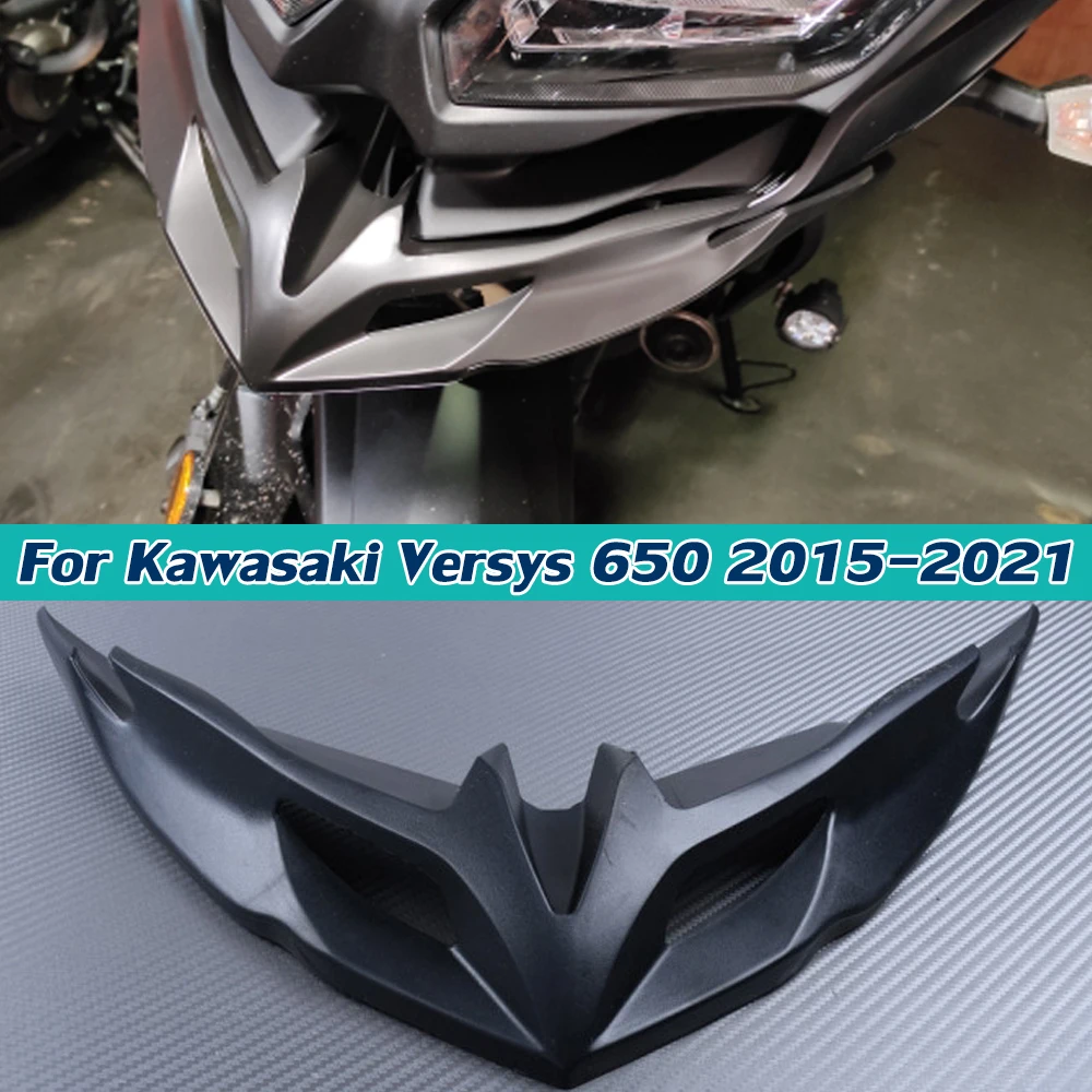 

Motorcycle Accessories Carbon Fiber Winglet Spoiler Fairing Wing Protector Beak For Kawasaki Versys 650 KLE KLE650 2015-2021 New
