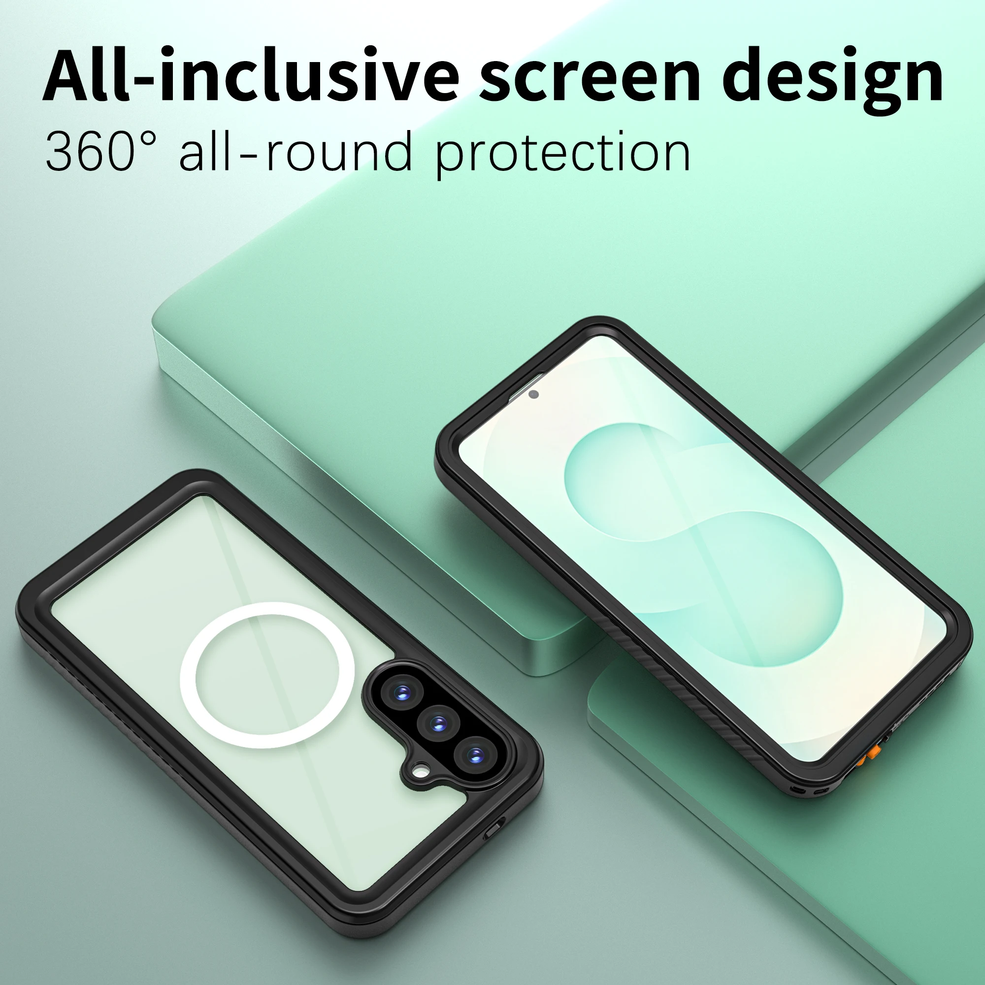 Waterproof Shockproof Solid-Color Phone Case with Full Enclosure