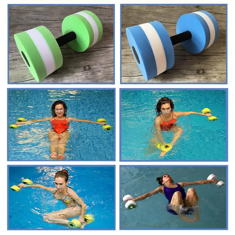 1pc EVA Water Floating Dumbbell Foam Water Foating Dumbbell Pool Aqua Dumbbells Aquatic Aerobics Exercise Fitness