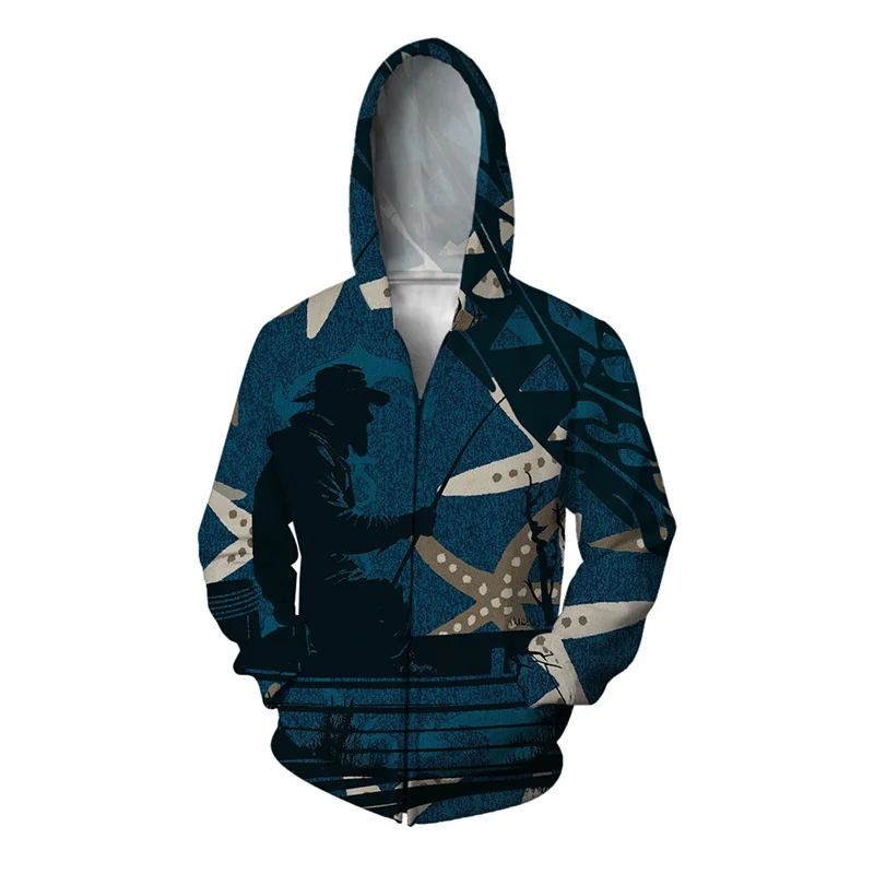 thumbnail image 1 of Sudadera con capucha con estampado 3D de árbol de coco para hombre, sudadera con gráfico de lobo y personaje, moderna, informal, cómoda, con capucha, holgada y con cremallera, 1 of 5