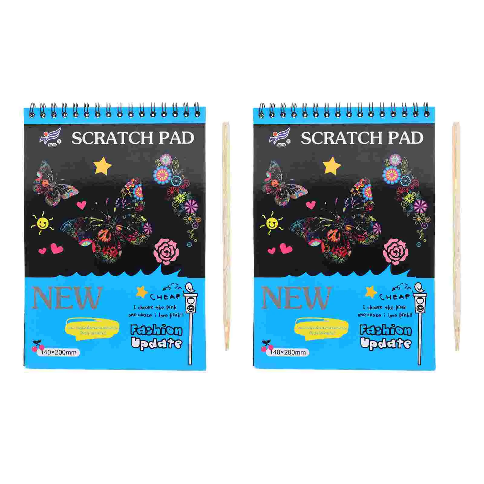 

2 Sets Scratch Paper Book Black Scratch off Crafts Notes Book for Kids