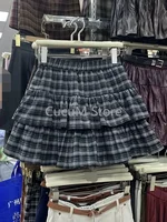Japanese Y2k Cute Ruffled Plaid Skirt Punk Rock Subculture Cake Skirts Japanese Preppy Style Casual New 2025 Women Skirts - Image 2