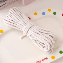 10 - Meter Pack of 4mm Multi - Color Braided Cotton Rope for Crafts and Home Decor (Ivory)