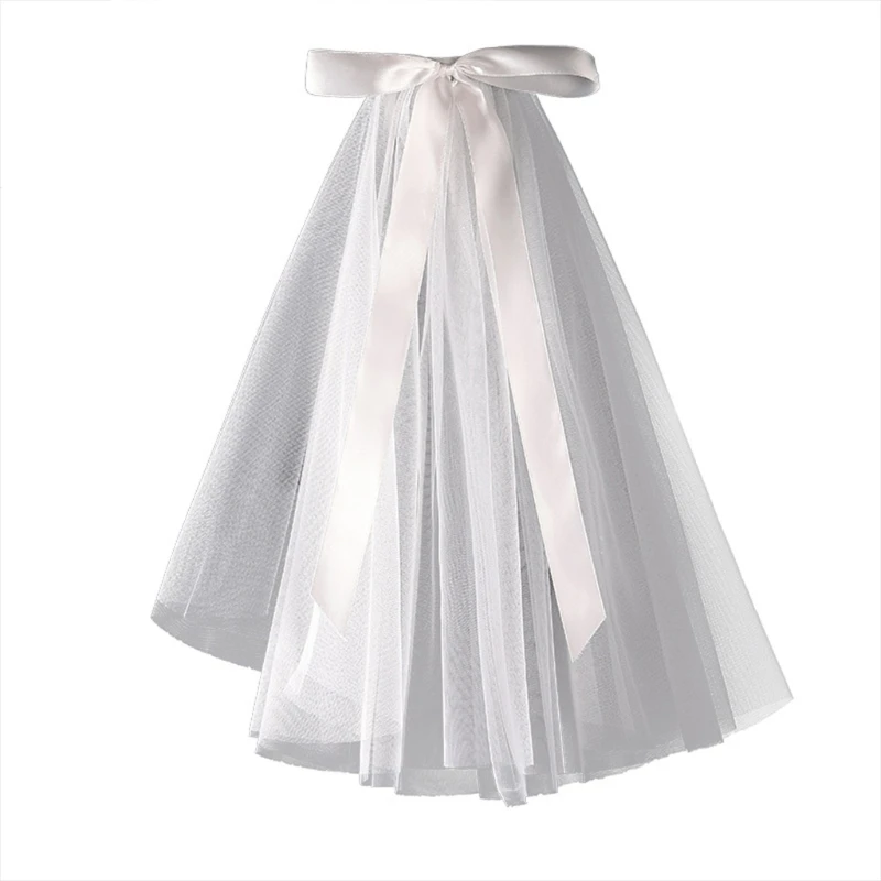 

A2ES 2 Tiers Cut Girls Communion Veil with Comb Wedding Veil for Flower Girl