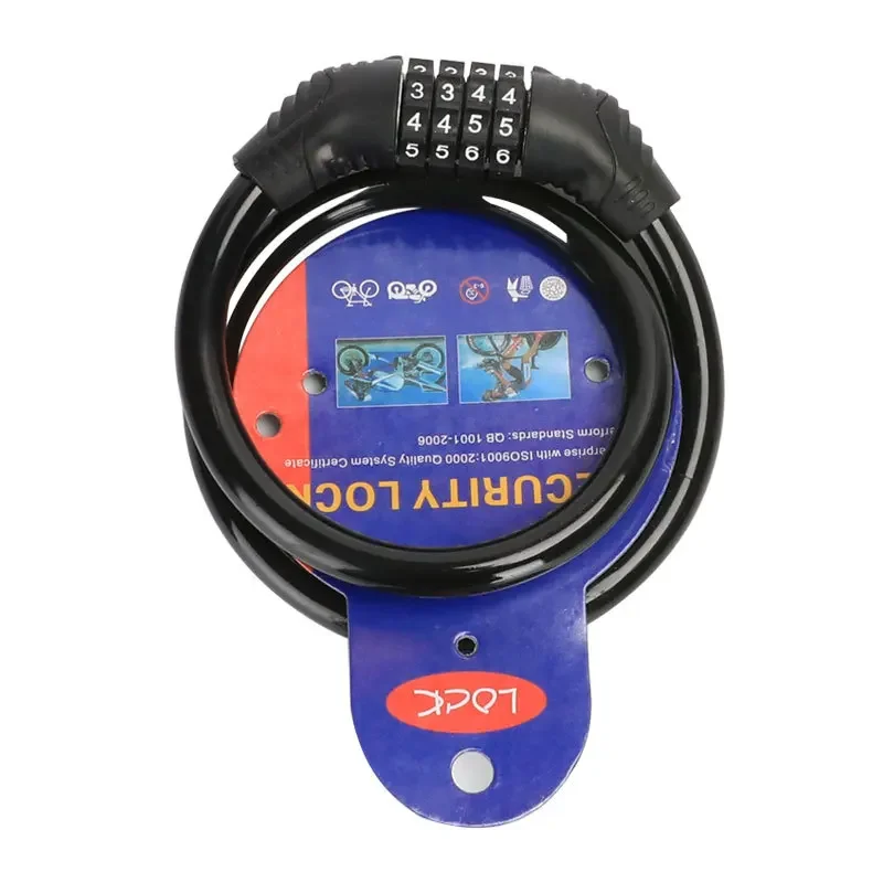 Anti-theft Bike Lock 4 Digit Password Bicycle Accessories Bicycle Padlock Electric Scooter Motorcycle Security Steel Chain Lock