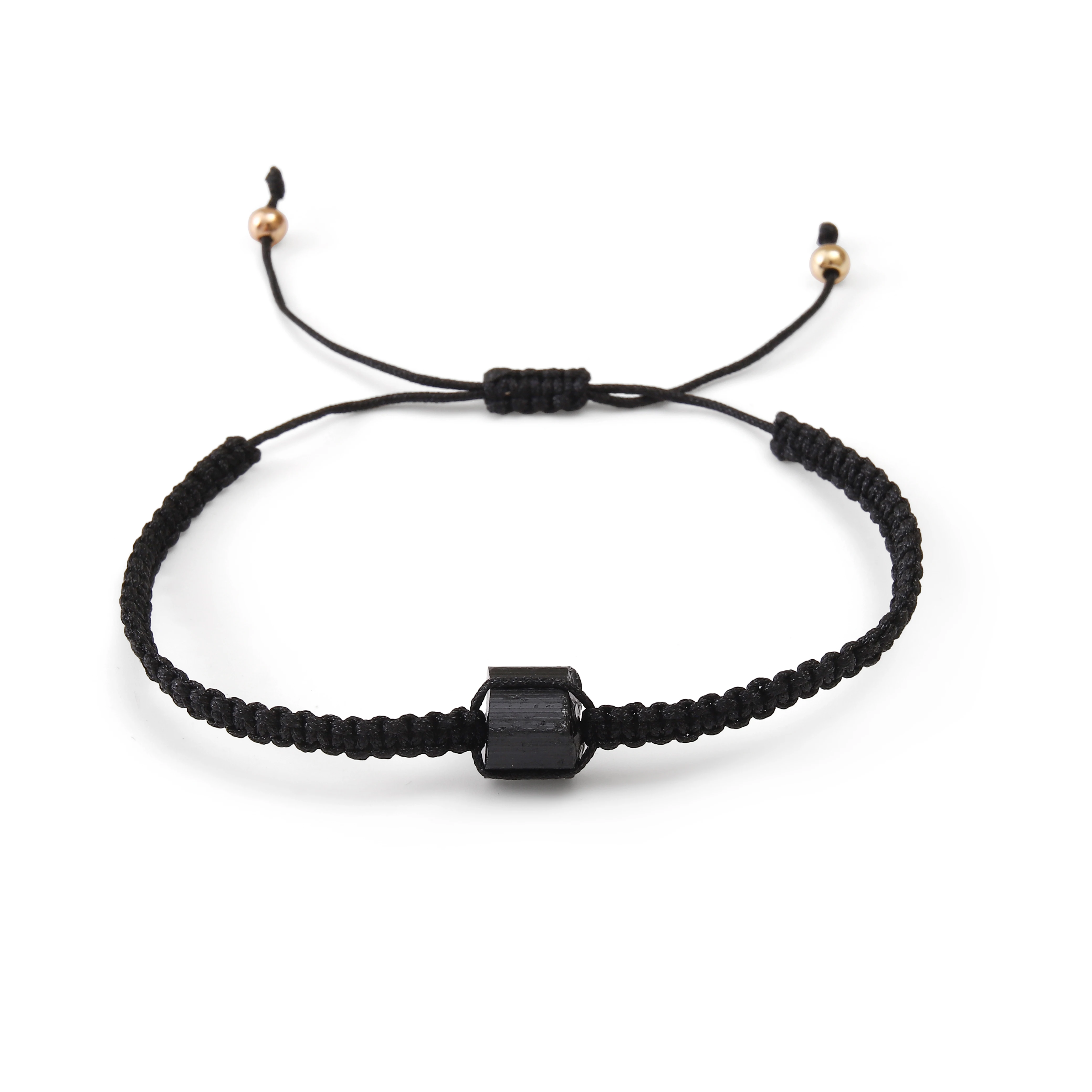 Handmade Black Tourmaline Protection Bracelet - Waterproof Wax Rope Braided Design
