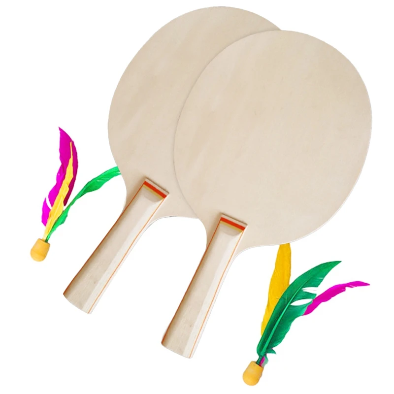 FULL-Beach Paddle Ball Game Badminton Tennis Pingpong Beach Cricket Wood Racket Paddles Set Outdoor Racquet Game