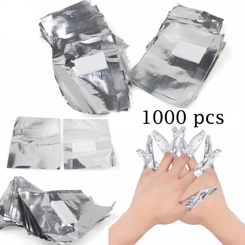 Nail Polish Remover Nail Gel Remover Nail Polish Remover Wraps 1000/500 Pcs Aluminium Foil Nail Polish Remover Soak Off Acrylic Gel Aluminium Foil Polish Nail Wraps Remover Art