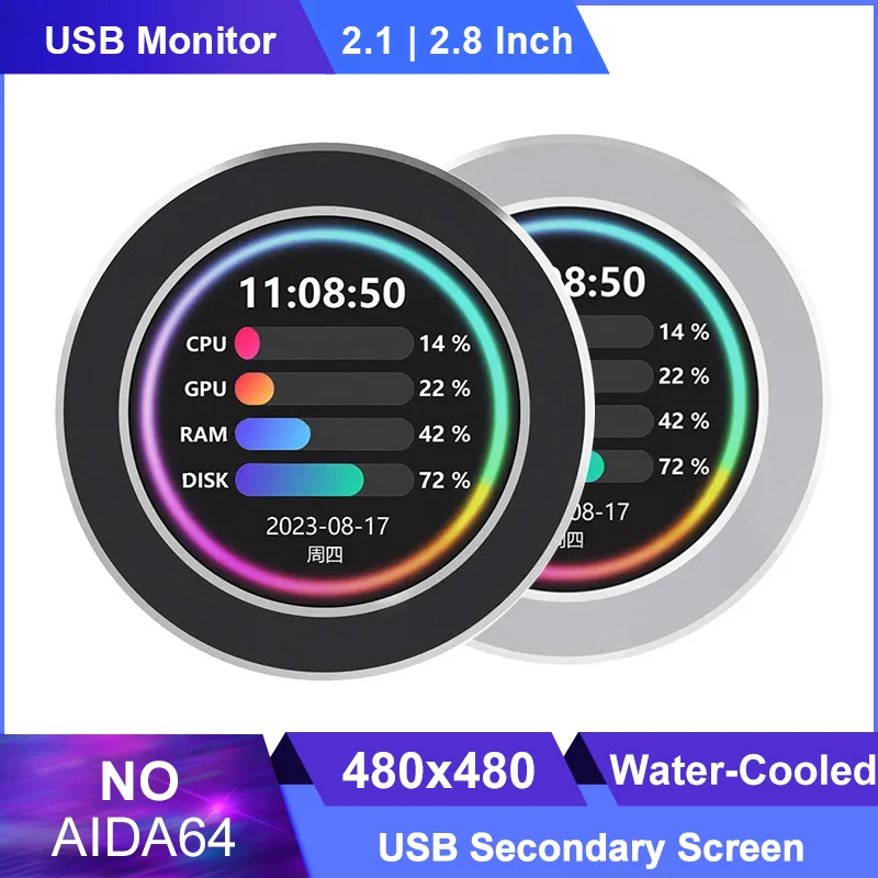Chassi de Tela Usb Refrigerado a Água Tela Auxiliar Tela Rgb Redonda Função de Captura de Som Atmosférica sem Unidade 21 Polegadas