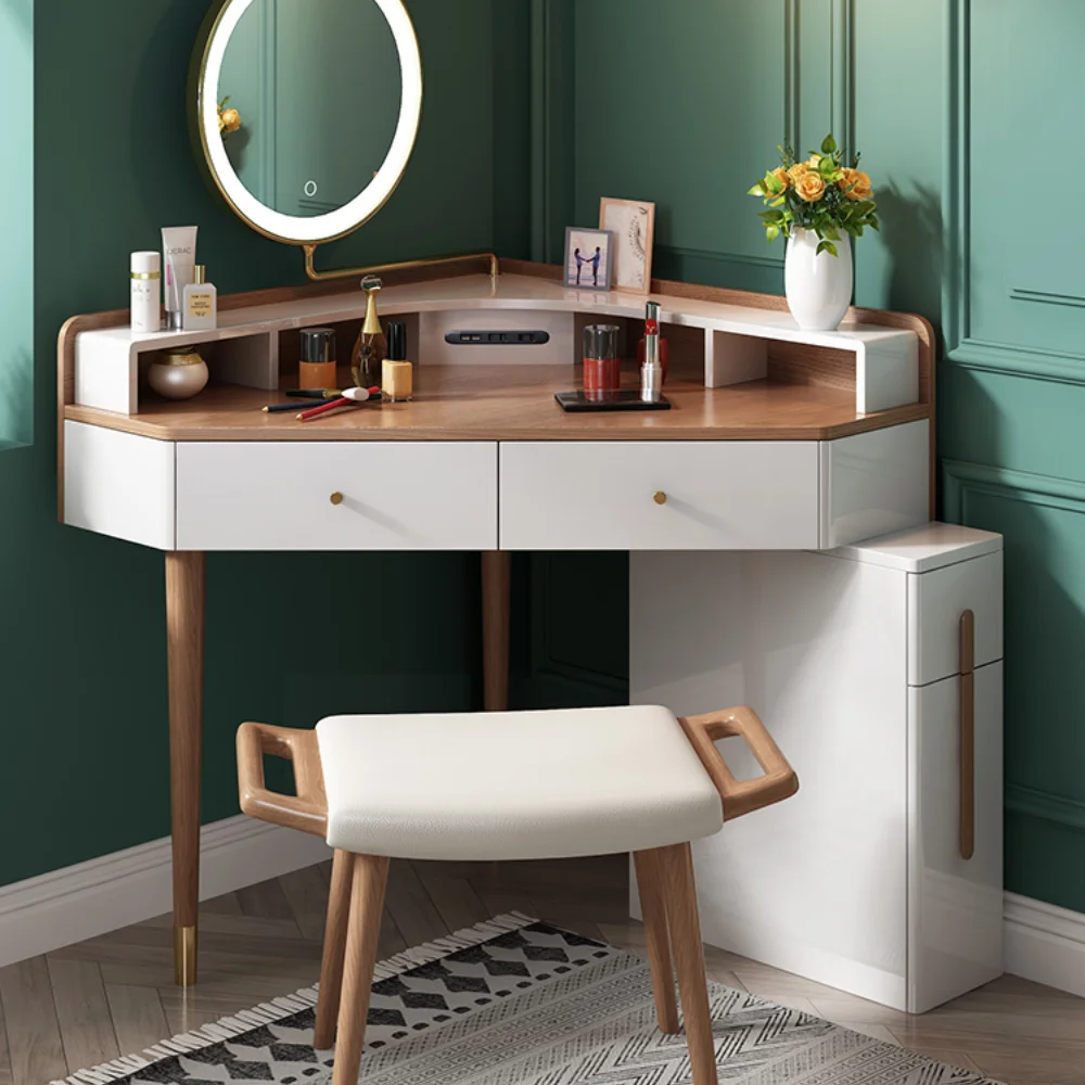 

Dressing Table Storage Cabinet Integrated Ins Style Modern Minimalist Wall Corner Triangle Makeup Table