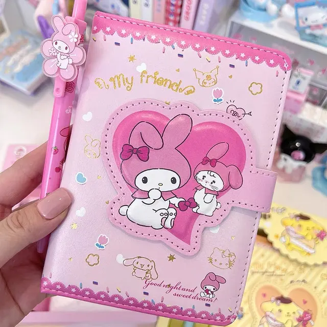 Caderno de Gel Sanrio com Caneta Hello Kitty Cinnamoroll Kuromi