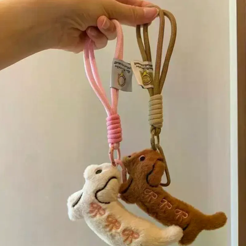 Cartoon Animal Dog Dachshund Plush Keychain Puppy Stuffed Keyring Cute Key Holder Pendant Bag Hanging Decoration Gift