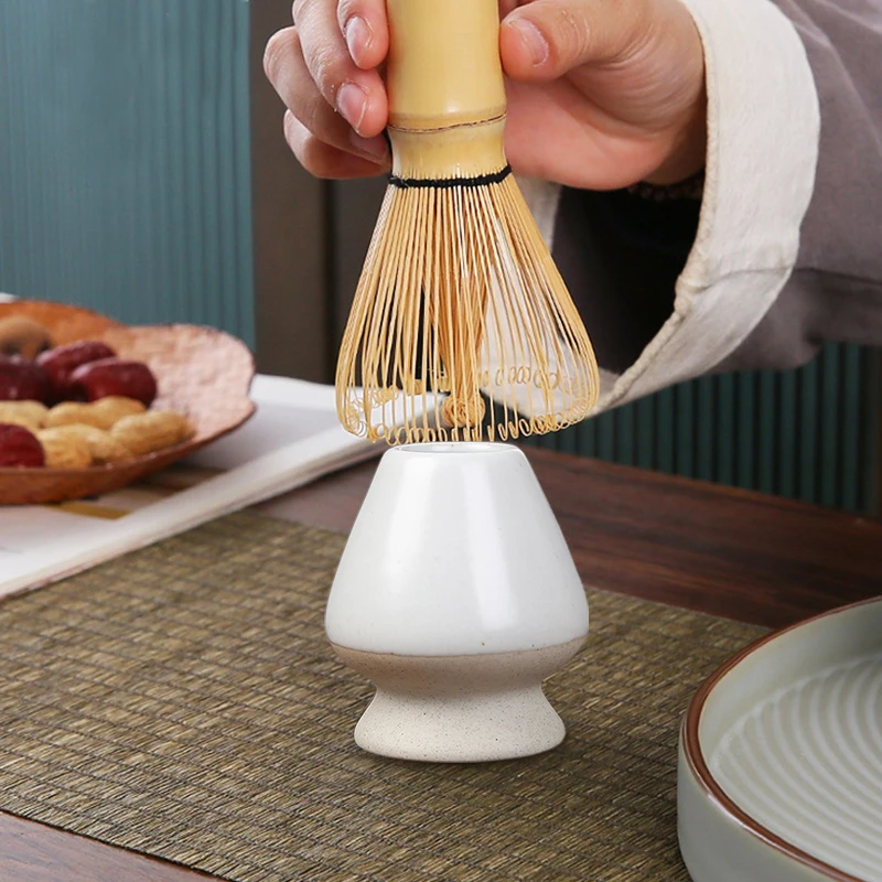 1PC Ceramic Matcha Green Tea Chasen Holder Stand Japanese Tea Accessories Brushes Tools Holder Bowl Bamboo Whisk Grinder
