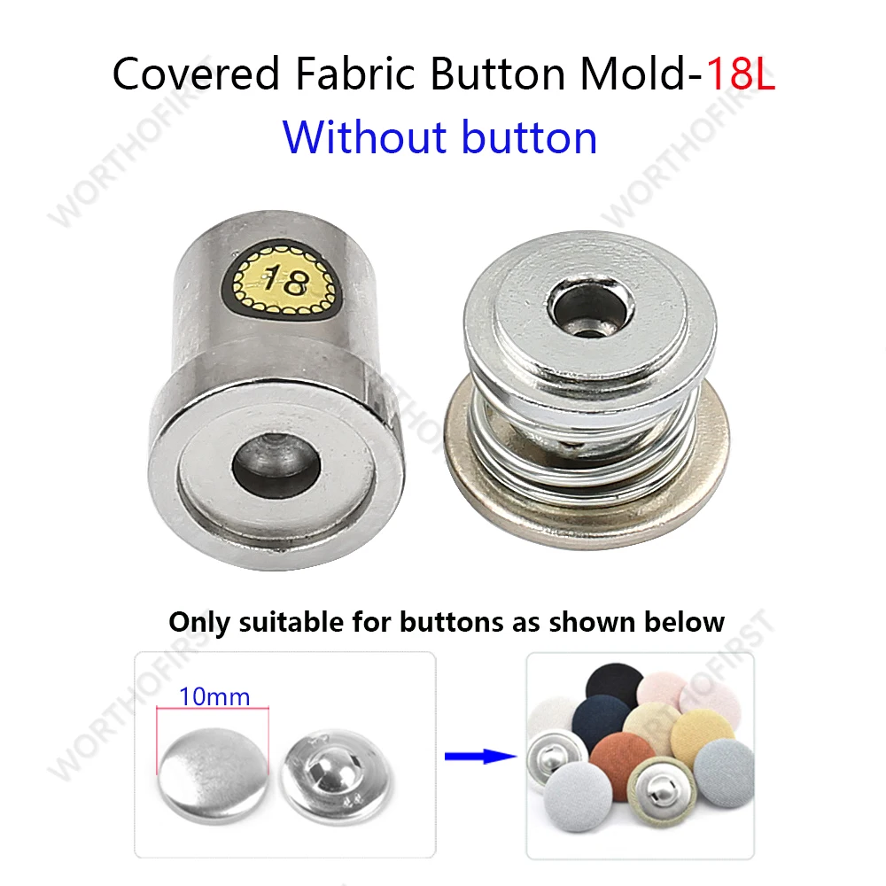 10 Bottoni A Pressione Metallici Rivestiti In Tessuto - Fai Da Te Cucito, Grigio, 15 Mm - 2