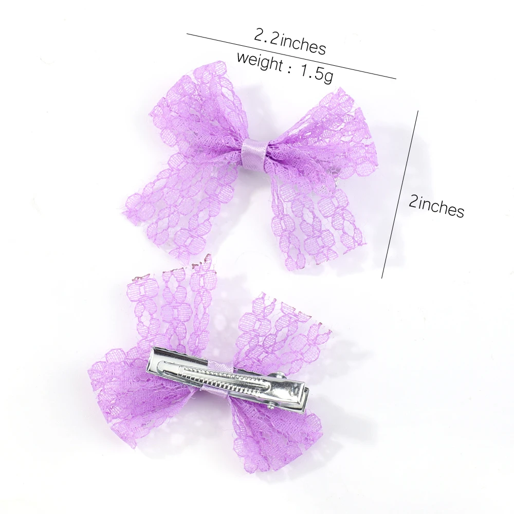 Hair Accessories 6Pcs Girls Sweet Lace Cloth Bowknot Hairpin Baby Cute Lolita Hair Clips Barrettes