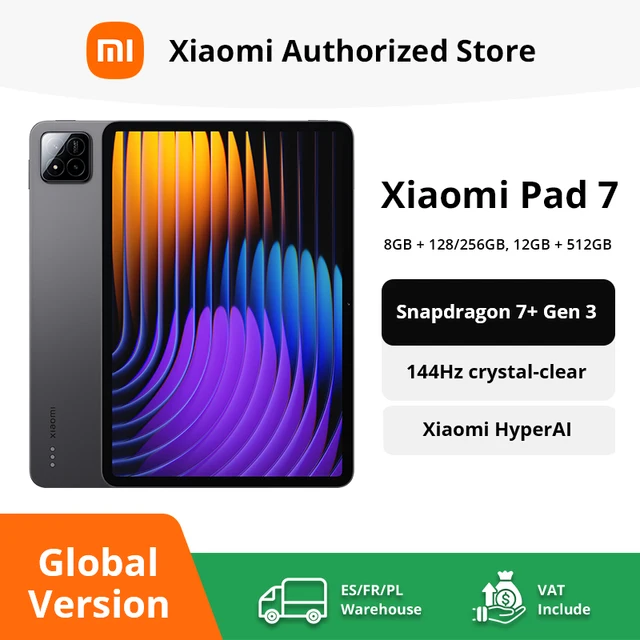 Versione globale Xiaomi Pad 7 Snapdragon 7 + Gen 3 Octa-core CPU Tablet 8850mAh 13MP fotocamera 11.2 "3.2K Display 144Hz 45W ricarica 1