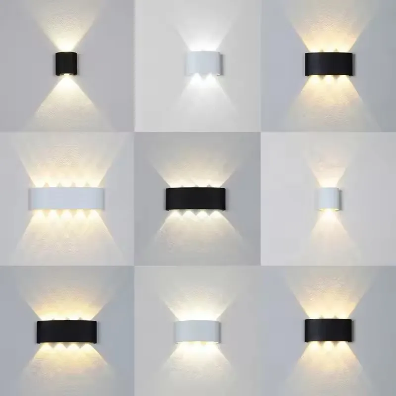 Sleek Black Modern LED Wall Lamp for Indoor & Outdoor Spaces