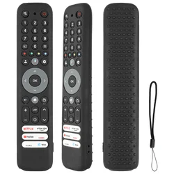 Shockproof Silicone Remote Control Case with Lanyard - Durable Protective Shell Cover (Black)